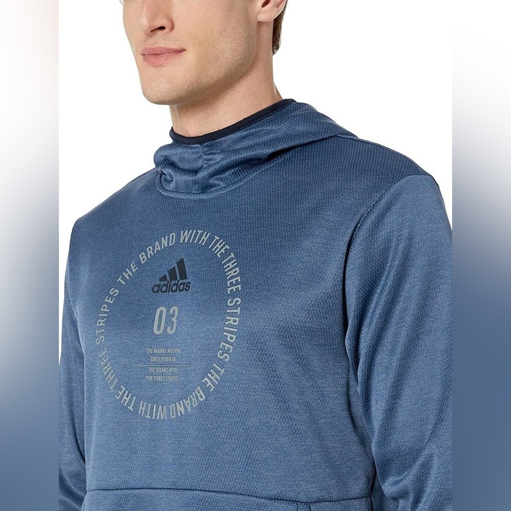 ADIDAS Hi Low Hem Pullover Hoodie Blue Polyester SZ  XLARGE